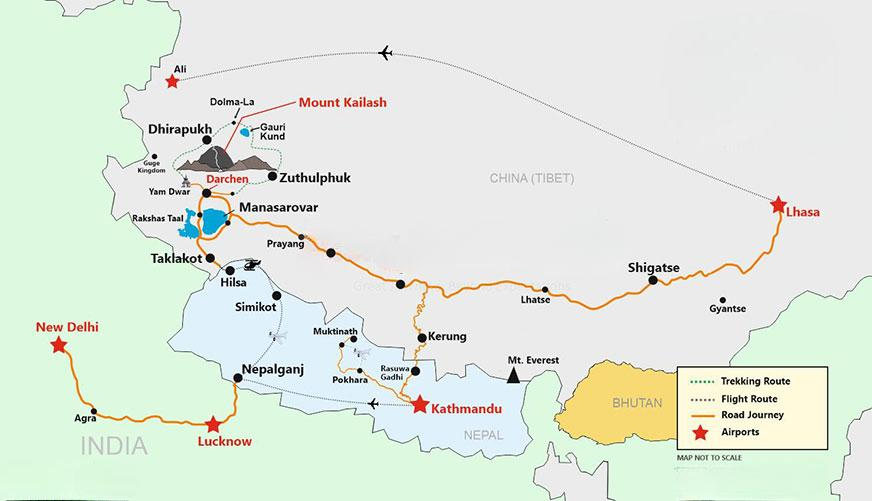 Kailash Mansarovar Yatra Route
